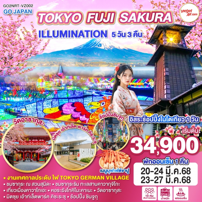 TOKYO FUJI SAKURA ILLUMINATION 5D 3N