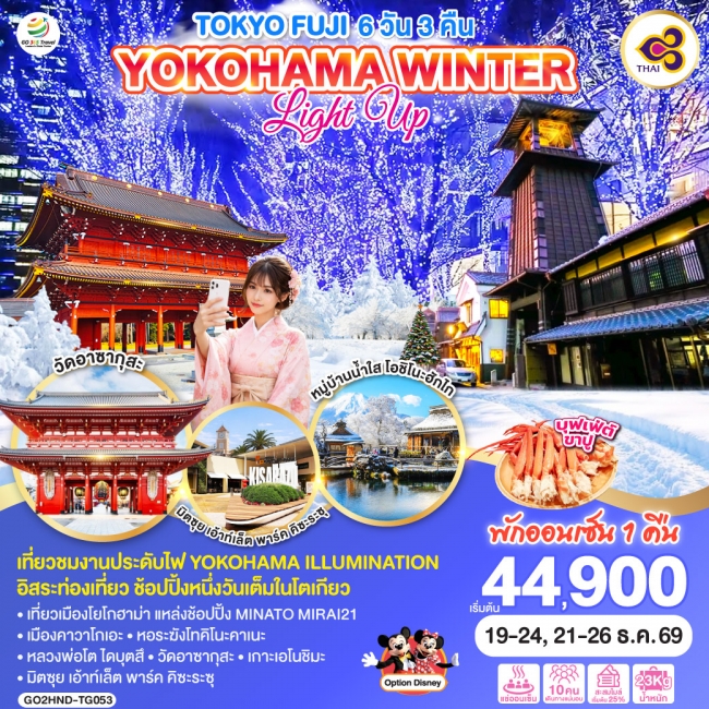ทัวร์ญีปุ่น TOKYO FUJI YOKOHAMA WINTER LIGHT UP 6D 3N