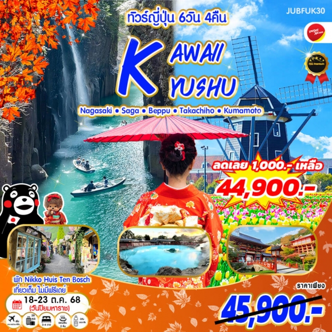 ทัวร์ญี่ปุ่น Kawaii Autumn Kyushu VZ