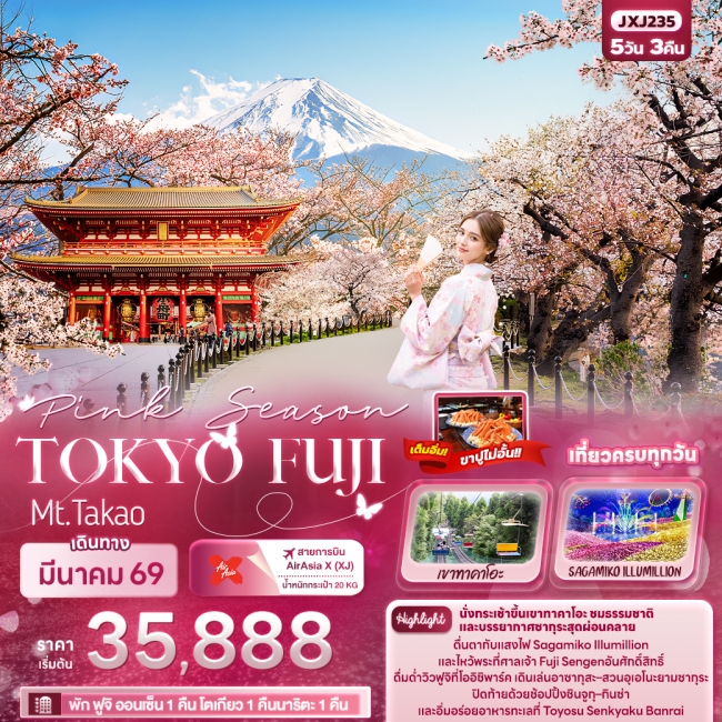ทัวร์ญี่ปุ่น Pink Season TOKYO FUJI Mt.Takao
