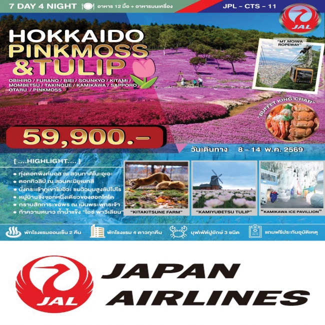 ทัวร์ HOKKAIDO PINKMOSS_TULIP 7 วัน 4 คืน 