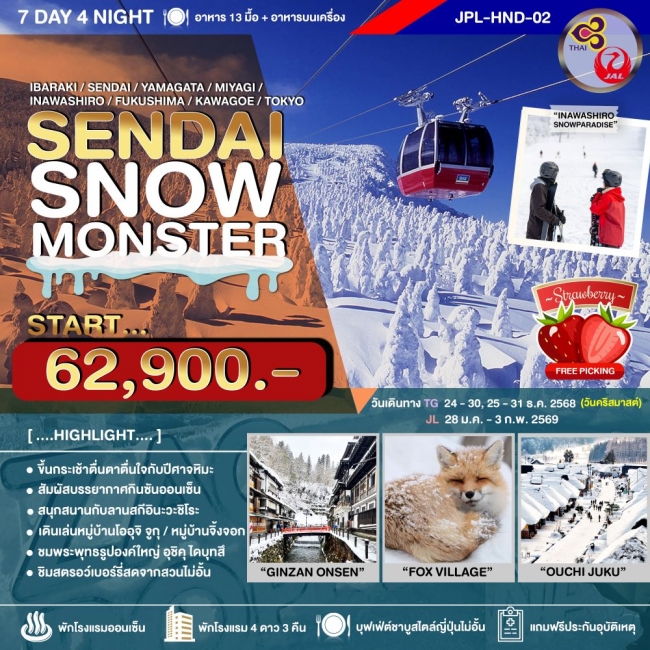 ทัวร์ญี่ปุ่น SENDAI SNOW MONSTER