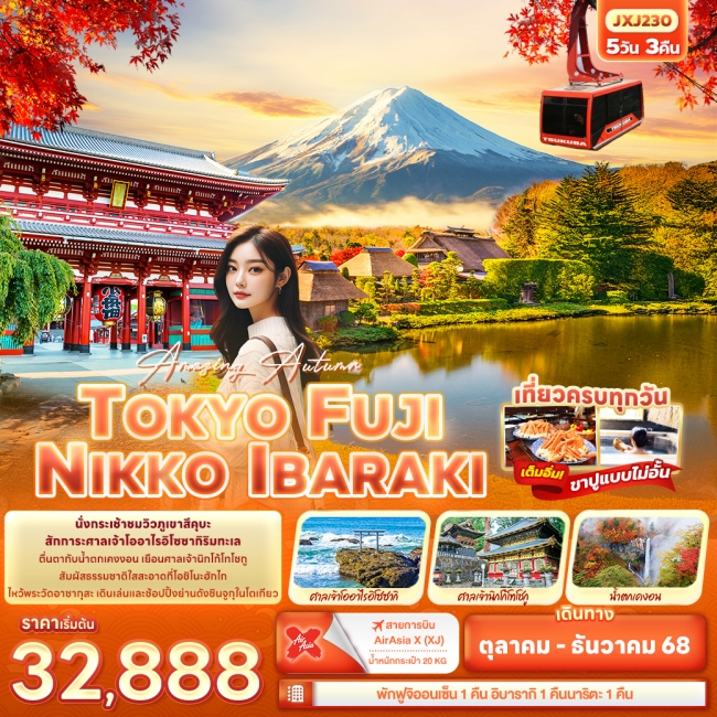 ทัวร์ญี่ปุ่น TOKYO FUJI NIKKO IBARAKI 