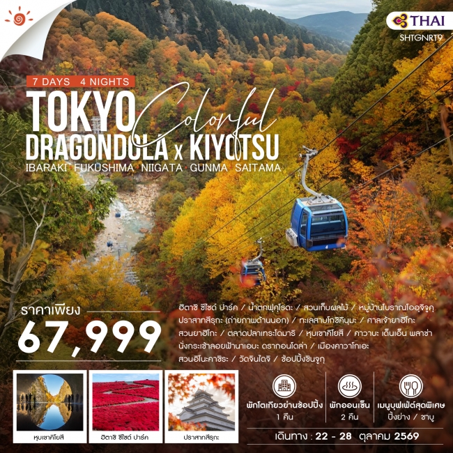 ทัวร์ญี่ปุ่น TOKYO COLORFUL DRAGONDOLA x KIYOTSU 7 วัน 4 คืน