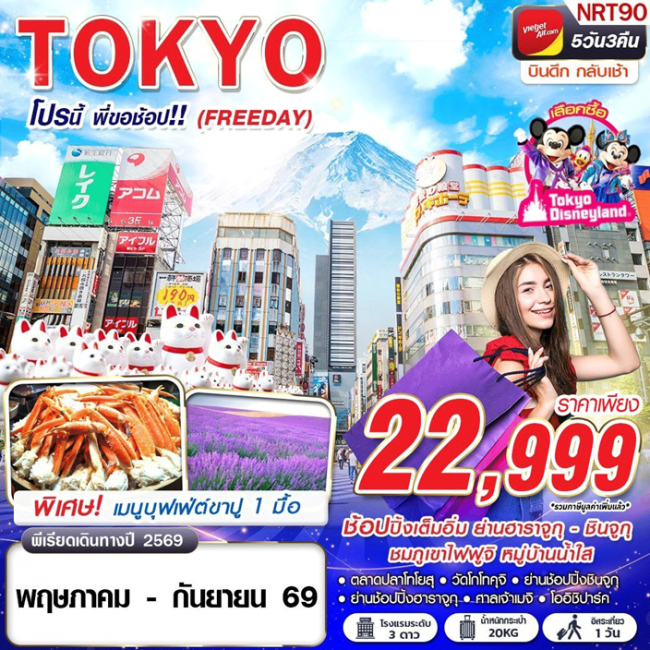ทัวร์ญี่ปุ่น TOKYO โปรนี้ พี่ขอช้อป!! (FREEDAY) 5D3N